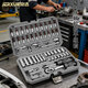 JERXUN 53-piece ratchet socket wrench repair car tool box set household small fly ratchet quick wrench socket set