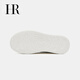 HR Helena women's shoes 2025 winter new thick sole heightening casual white shoes round toe laces comfortable and versatile white 35