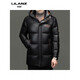 LILANZ winter men's cold-proof high-end down jacket for young and middle-aged people new medium and long business glossy thickened hooded jacket red yf59090 14XL (190)