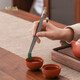 He Jiagong tea clip pure titanium tea clip tweezers high-end Chinese tea leaves tea cup tea clip washing cup clip non-slip tea drinking kung fu tea set six-character mantra titanium tea clip + pure titanium water drop tea filter set