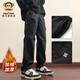 Paul Frank Workwear Straight Casual Pants Men's Winter New Trendy Brand Loose Velvet Thickened Warm Pants Sports Paratrooper Trousers Black Velvet Cold Warmth 2XL Recommended 140-155Jin Jin is equal to 0.5 kg