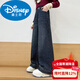 Disney girls' thickened velvet pants for older girls in winter, all-match straight pants for girls, a pair of winter jeans, cotton style, thickened velvet, 140 cm