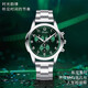 Men's Fashion Business Watch Three-hand Digital Scale Dial Trendy Steel Strap Youth Watch Quartz Watch Green Watch + Adjuster