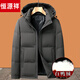 Hengyuanxiang dad down jacket winter jacket middle-aged dad 40 years old 50 middle-aged men short style winter thickened hooded grandpa gray M 170 suitable for 95-105 Jin Jin equals 0.5 kg