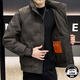 KBXNG Jinba Stand Collar Down Jacket Men's Winter New Casual Versatile Personalized Embossed Top Warm Thickened Jacket Brown M