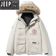 JEEP SPIRIT羽绒时尚可脱卸帽羽绒服男休闲时尚外套潮流派克服男 黑色 M