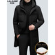 LILANZ down jacket men's mid-length 2025 winter new white duck down warm thickened business casual cold-proof jacket gray L 175 130-145Jin Jin equals 0.5 kg