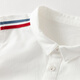 DAVE&BELLA children's shirt 2026 spring new college style boys' white shirt pure cotton children's top baby bottoming shirt off-white ready stock 120 cm (recommended height 110-120cm)