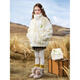 Burwilde International Brand Girls Stand Collar Thickened Plush Jacket 2025 Autumn and Winter New Style Children's Imitation Lamb Velvet Fur Meiziqing Free Same Style Bag 140 cm