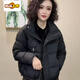 Chu Jing White Duck Down Jacket Women's Winter Stand Collar Western Style Loose Small Warm Short Jacket Black M Recommended 90-120 Jin Jin equals 0.5 kg