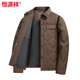 恒源祥爸爸翻领羽绒服冬季新款中老年防寒加厚上衣男士休闲舒适鸭绒外套 棕色 M 170