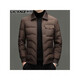 LILANZ Men's Lightweight Down Jacket New Middle-aged Fashion Casual Versatile Warm and Coldproof Lapel Jacket Men Black 14XL (190)