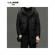 LILANZ Duck Down Mid-Length Down Jacket Men's Winter New High-end Business Casual Removable Hat Jacket Gray Green 14XL (190)