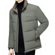 Lilang Shopping Mall's same high-end down jacket winter new men's stand-up collar light and thin casual warm thickened goose down short jacket gray green goose down warm 2XL 185 150-165Jin Jin equals 0.5 kg