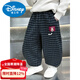 Disney boys' fleece pants autumn and winter 2026 new style children's plaid sweatpants little boys thickened casual leggings black 90 cm recommended height 81-90
