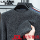LILANZ 7-needle thickened fancy yarn sweater quality winter warm half turtleneck sweater men's sweater black gray 8911 L