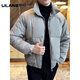 LILANZ official feeling thin down jacket men's winter warm and handsome 2025 new casual trendy short loose jacket gray (high quality) - flagship model L (130-150Jin Jin equals 0.5kg)