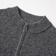 Chunzhu thick yak wool half zipper classic simple 2025 spring new all-match warm sweater men's wool sweater medium green gray 2XL 120CM