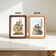 Aijiali solid wood high-end photo frame with mortise and tenon structure, retro style, dual-purpose for table and wall hanging, photo frame can be placed horizontally or vertically, walnut color (photos can be printed for free), 7 inches, inner frame 13*18cm