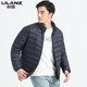 利郎（LILANZ）男士轻薄羽绒服2025年冬季新款立领修身短款鸭绒保暖外套 黑色 M 170
