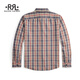 RRL Men's Spring 26 Plaid Twill Cotton Work Shirt RL95596 400-Multicolor M