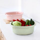 Shantou Lincun vegetable basin double-layer thickened vegetable drain basket household fruit plate storage basket multi-functional vegetable basket kitchen utensils Nordic Green