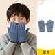 Wooden house children's gloves 6-12 years old winter girls boys primary school students writing outdoor cute warm knitted wool to prevent cold dark blue 7-15 years old