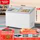 AUCMA 280-liter large-capacity glass door ice cream cabinet, deep-freezer, commercial horizontal curved display cabinet, supermarket convenience store ice cream freezer, first-class energy efficiency SD-280