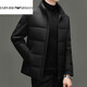 EMPORIO ARMANI Armani осенне-зимний мужской пуховик 2026, новинка, воротник стойка, деловая универсальная куртка для папы, повседневный стиль, серый, зеленый, XL 180