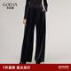 Gloria velvet wide-leg pants for women 2025 new winter wear knitted seamless high-waisted trousers 1EDL1I420 41B Gray S