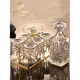 He Jiagong Lapunes foreign wine glass whiskey glass set Nordic style household crystal glass with cup holder wine bottle set transparent square brick cup_6