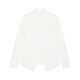 LESS shopping mall same style 2026 spring new commuter design lace-up pima cotton shirt 2Q1216370 100 white XS