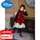 Disney Girls New Year Clothes Fashionable 66 Princess Children's Clothing Winter Skirt 2026 New Girl Red Dress Dress Red 110 cm