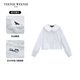 Teenie Weenie Kids 26 years new style girls cotton lady lace lapel long-sleeved shirt off-white 150 cm