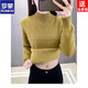 ROMON brand women's all-in-one velvet thickened bottoming sweater for women 26 autumn and winter new half turtleneck women's warm top black high quality quality assurance S recommended weight 90Jin Jin equals 0.5kg -105Jin Jin equals 0.5kg