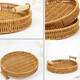 Jingxianju Bamboo Basket Bamboo Basket Bamboo Basket Fruit Plate Tray Steamed Bun Basket Small Desktop Snack Storage Box Vegetable Handmade Double-Ear Imitation Rattan Fruit Plate Medium Size