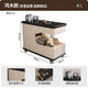 Jingxi Selection Mobile Tea Table Living Room Coffee Table Small Side Table Tea Water Cabinet Intelligent Water Boiling Balcony Kung Fu Tea Table Black + White Tea Style Induction Cooker Set + Drainage Tea Tray