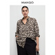 MANGO women's shirt 2026 spring new brown retro fashionable leopard print inner shirt brown S