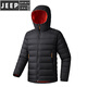 JEEP SPIRIT新款轻薄羽绒服男冬季户外连帽保暖90白鸭绒羽绒外套 藏蓝色 S