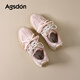 Agsdon moral training shoes for women winter new two-color soft sole comfortable sports casual shoes B161180 pink 39