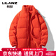 LILANZ 90 White Duck Down Short Down Jacket Thickened Stand-up Collar Lightweight Warm Couple Loose Bread Down Jacket Black L