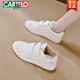 CARTELO crocodile genuine leather white shoes for women 2026 spring new versatile lightweight Velcro student sports sneakers for women white and black 36