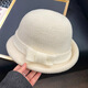 Zunti hat for women in autumn and winter French Hepburn style elegant white top hat for ladies ladies showing their face small bow thousand gold hat black adjustable