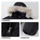 Guirenniao hooded down jacket for men in winter, thickened and warm fur collar parka coat, couple windproof cotton-padded jacket, navy M