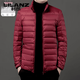 LILANZ high fluffy autumn and winter light down jacket men's young and middle-aged white duck down stand-up collar warm jacket black M.