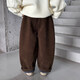 Burwilde international brand boys' velvet trousers, all-in-one velvet, winter new autumn and winter style children's corduroy trousers, white, brown, velvet, all-in-one 90 cm