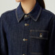 Deep Breathe DEEP BREATH Women's Metal Buckle Single Pocket Lapel Denim Shirt Top Women A301229 Dark Blue L (4)