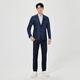 Lilang cotton and linen suit jacket men's thin slim fit spring men's suit top casual single suit dark blue (25CDX191SA) M (165/80A)