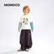 Mami Maka (MOMOCO) children's clothing boys' long-sleeved T-shirt 2026 spring style medium and large children's trendy fashion T-shirt white 90