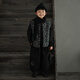 Yantaijia boys' warm sweater cardigan 2025 winter new style children's black knitted sweater versatile children's clothing black 130